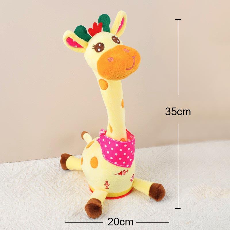 Süßes tanzendes sprechendes Giraffen-Spielzeug, das nachplappert, was Sie sagen, mit 10 Liedern, einstellbarer Lautstärke, schwingende tanzende Giraffe, musikalisch leuchtend