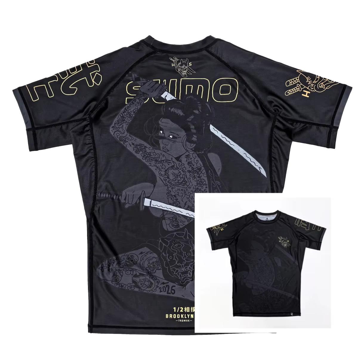 Herren BJJ/MMA Rash Guard Amerika Old School Stil Athleisure T-Shirt Sommer Atmungsaktiv Schnelltrocknend für Tägliches Fitness-Training Kinder L