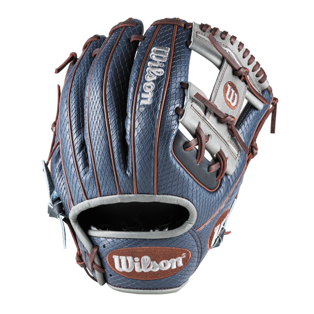 

Wilson Baseball Wannabe Hero Thumb Two Pinky Fingers US Original Navy x Navy SSN Glove, DUAL, Infielder s Glove, Pad, Recommended, Model, WBW102435,