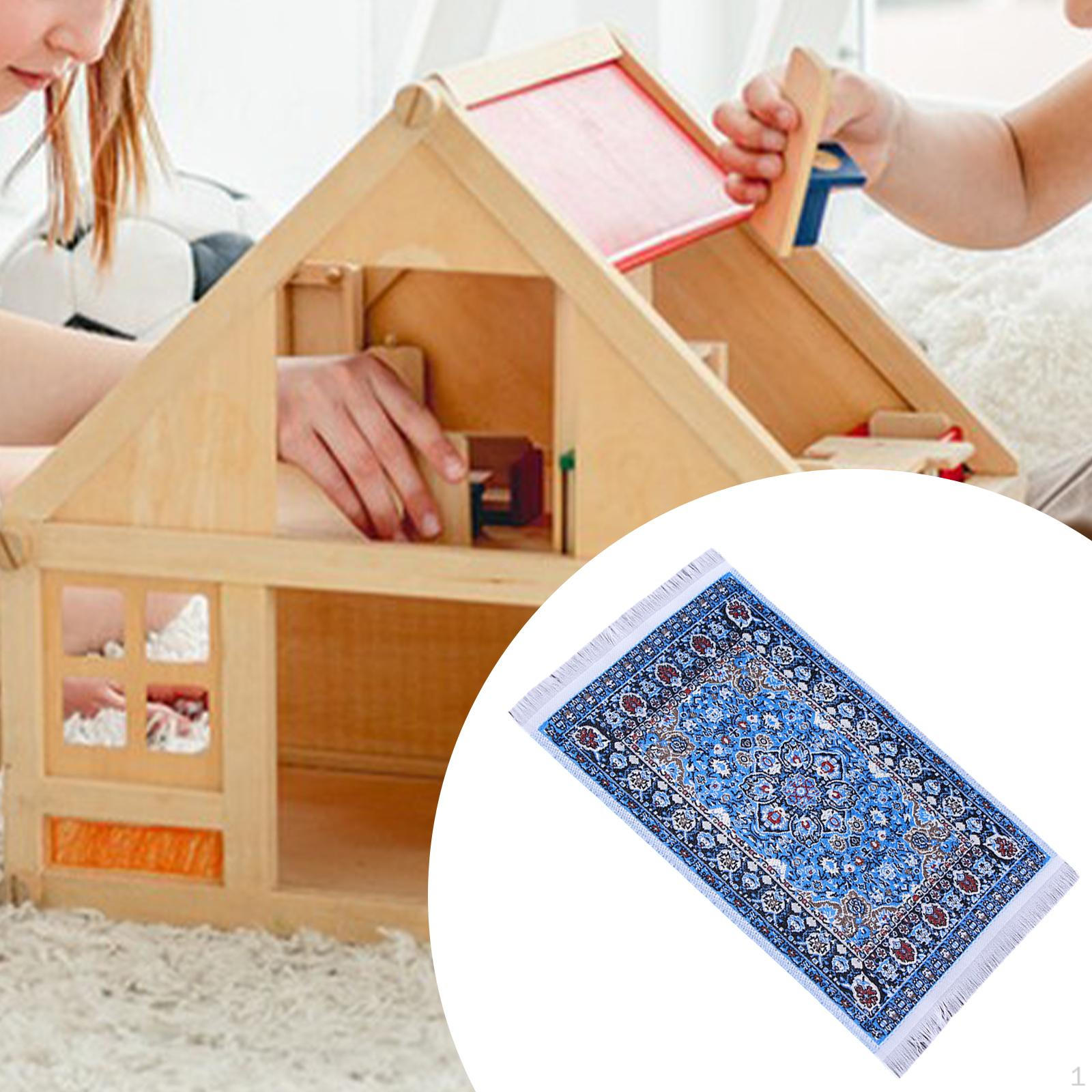 

Мини-турецкий ковер для элегантного домашнего декора синий