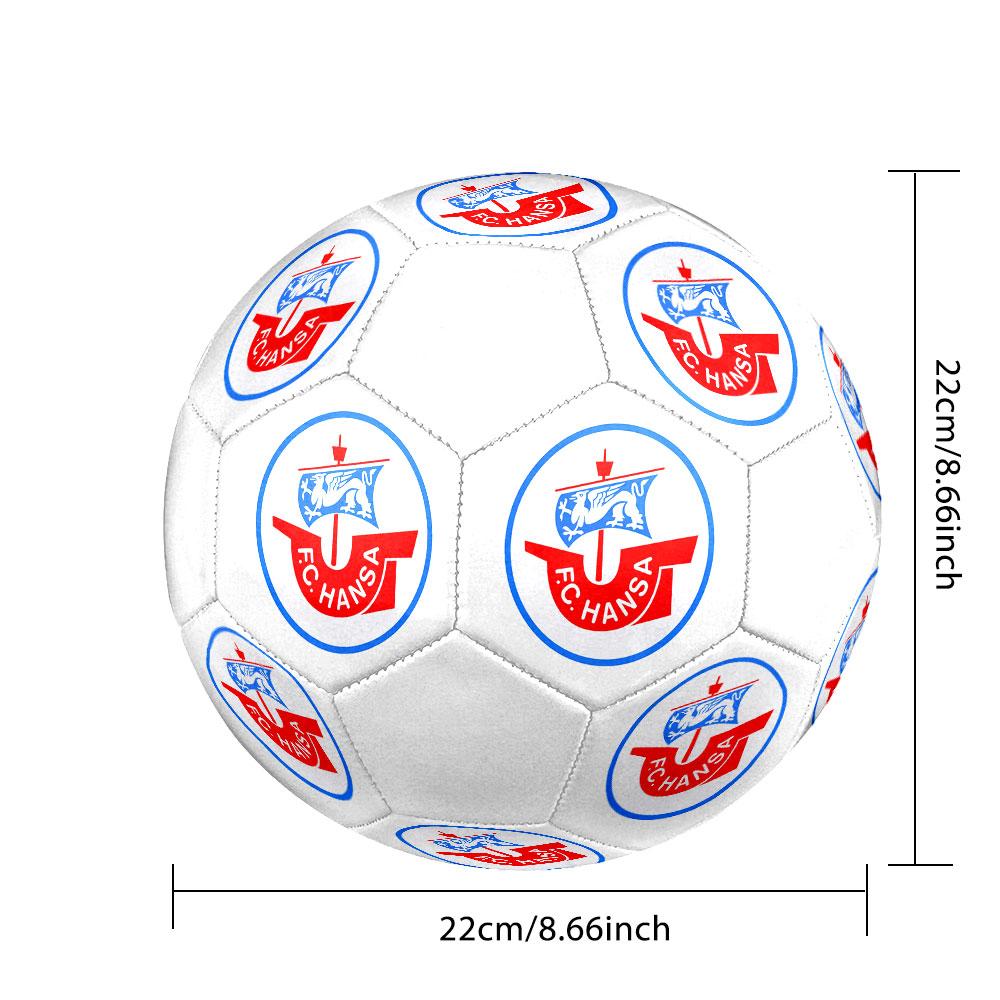 FC Hansa Rostock Größe 5 Fußball, Maschinengenähtes PVC, Langlebig & Hoher Rückprall, Für Alle Altersgruppen Geeignet, Fanartikel, Spiele & Außenbereich.