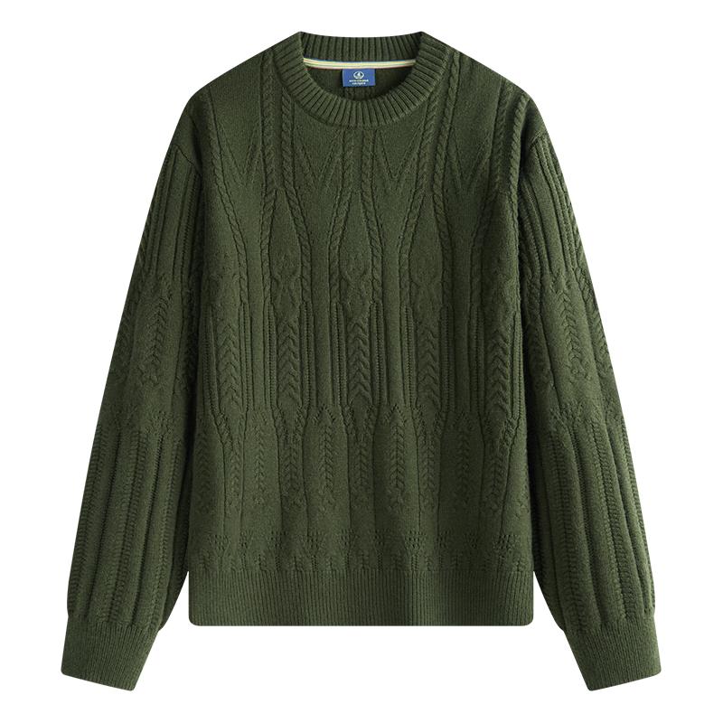 

NVG YOUNG Men s Wool Blend Crew Neck Knit Sweater L