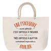 Beach Bag with Rope Handle - PLANETEE - A Psychiatrist As Great As This - Large Size - Cotton - Made In France