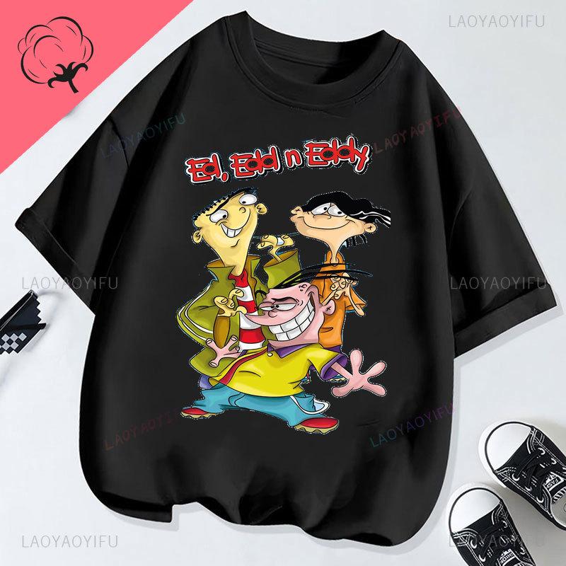 Ed Edd  Eddy Tv Show Shirt Novelty Cartoon Kawaii Cute Casual Funny Comic Printed Y2k Clothes Grahic T Shirts Cotton Unisex Top
