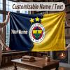Manta de Franela Personalizada con Nombre Patrón del Fenerbahçe FC Cálida Decoración para el Hogar
