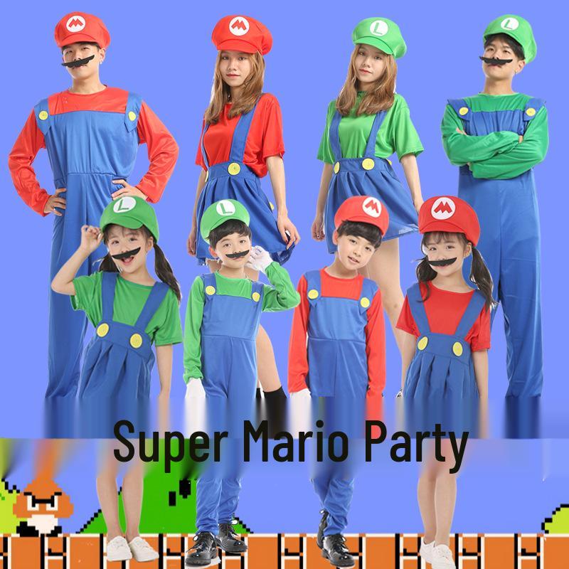 Parent-Child Super Mario Halloween Cosplay Costumes