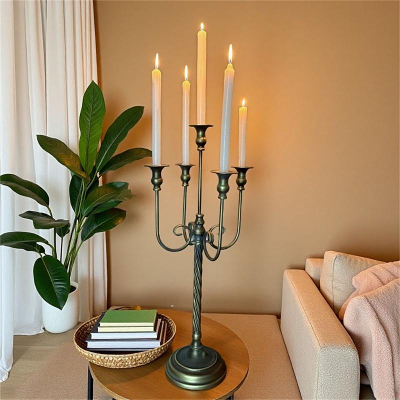 Retro Candlestick Holders Iron Metal Taper Candle Holders Decorative Candle Stands for Wedding,Dinning Home Decorations