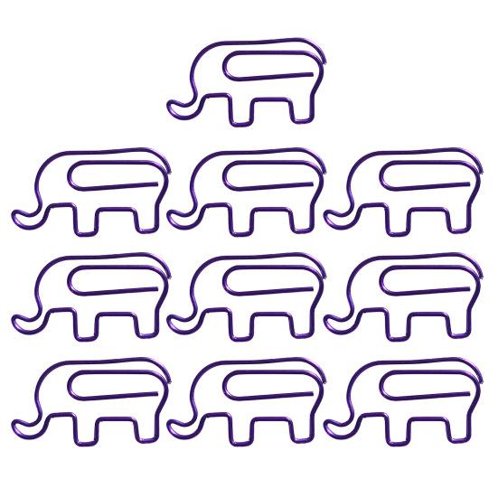10Pcs Christmas Paper Clips Colorful Elephant Design Non-bending Paper Clips Office School Desk Organizing Cards Document Fasteners