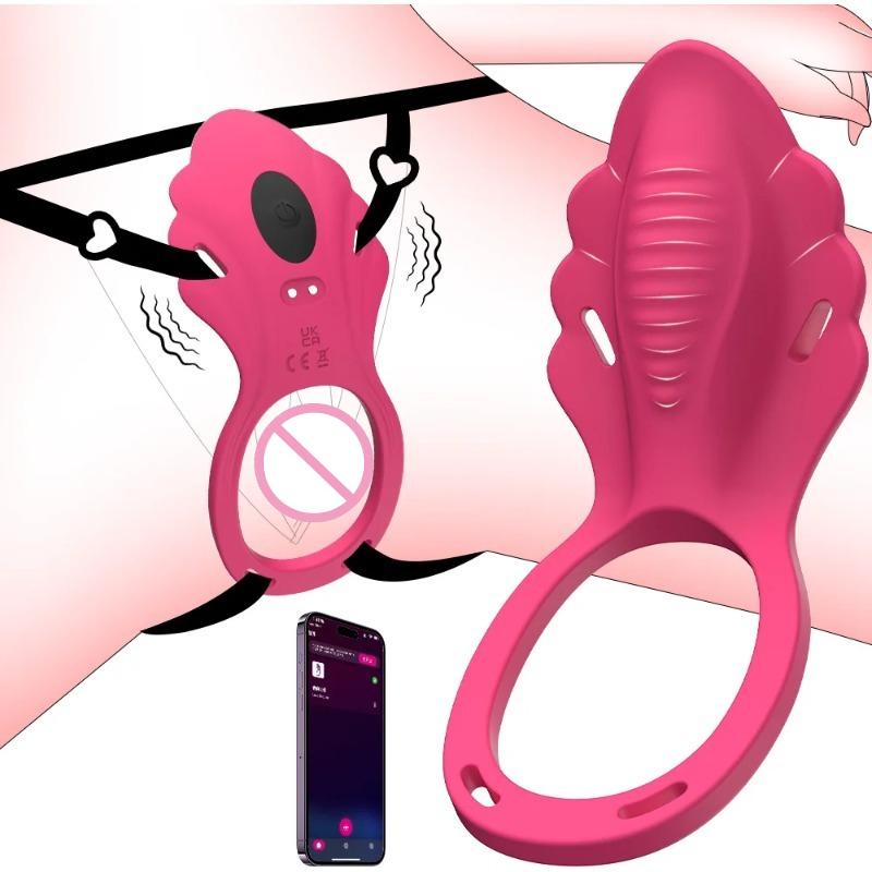 APP-Controlled Wearable Vibrator – Dual Panty Stimulator & Penis Ring for Women & Couples (Remote Pleasure Toy)