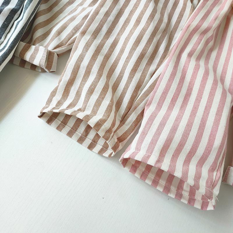 Frühling Sommer Jungen Gestreifte Lose Hosen Baby Mädchen Vintage Casual Leinen Baumwolle Harlan Hosen Kinder Schnürhose Kinder Kleidung