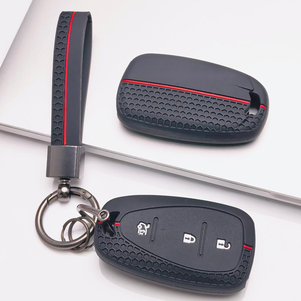 Key Fob Cover for Buick Encore Envision Enclave Regal LaCrosse with Keychain Anti-Scratch Surface Shockproof Structure Soft Grip Texture