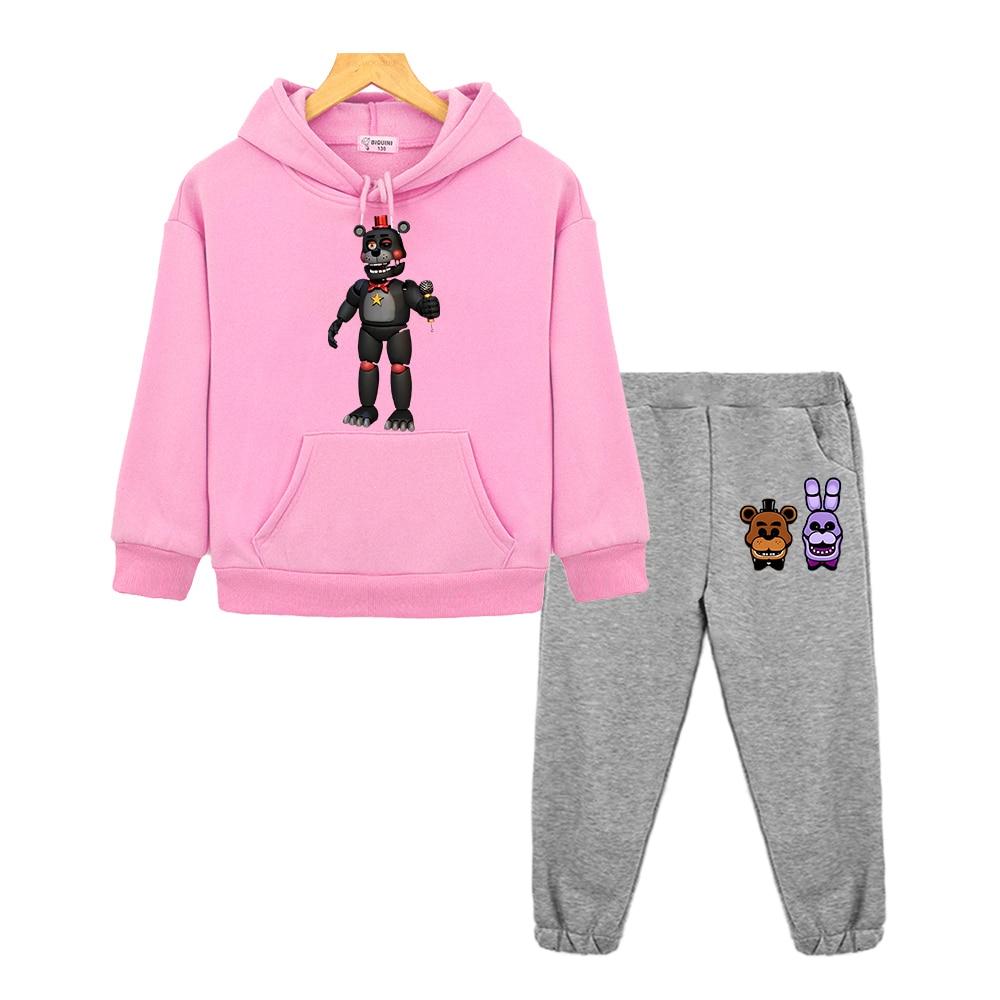 FNAF băieți fete Seturi cu glugă Anime hanorac pulover din lână Jachetă Toamnă Urs Iepure Joc Kawaii Hanorac copii haine boutique