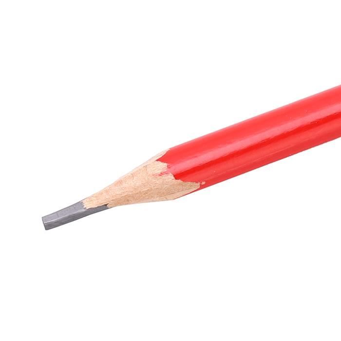 Carpenter's Pencils SHIPENOPHY - 12 Pieces - Double-lead Oval Core - Quality Pine Wood - Red and Black