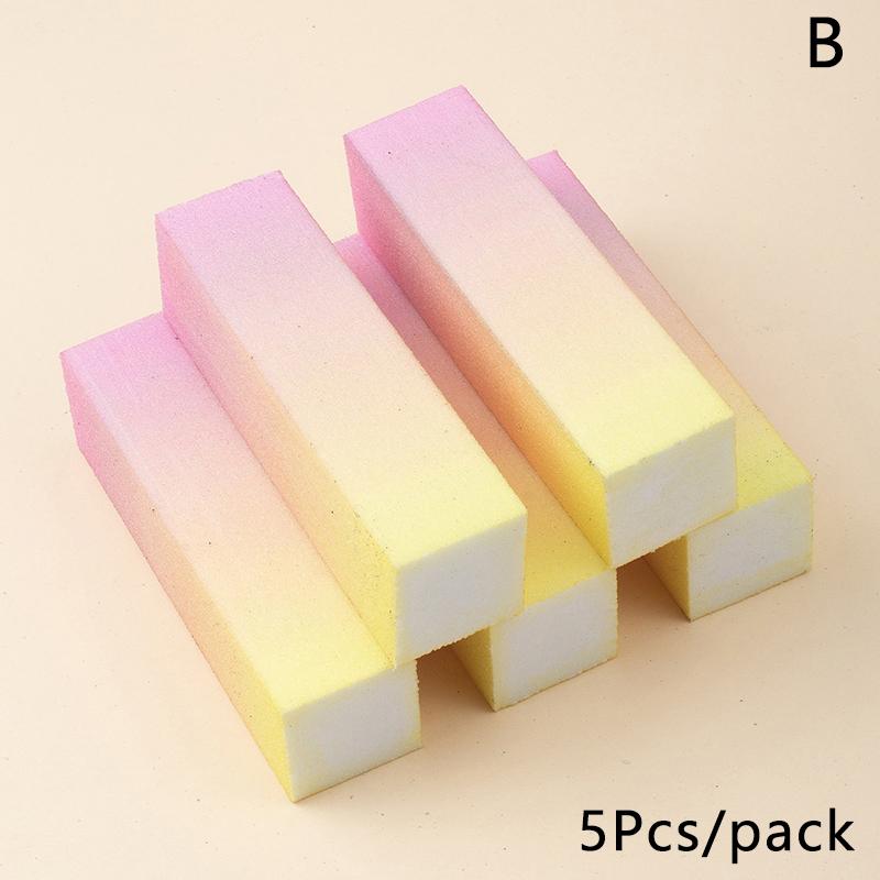 5 Stuks Nail Art Buffer Schuurblok Nagelvijl Voor Pedicure Tips Manicure Verzorging Spons Buffer Gel Polish Accessoires Gereedschap