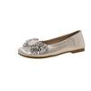 Flache Einzel-Damenschuhe Sommer 2025 neu, flachsohlige High-End-Rock-Schleifen-Strass-Mary-Jane-Schuhe
