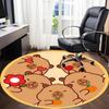1pc Cute Capybara Chair Carpet for Office, Round Non-Slip Durable Large Size Office Carpet, Suitable for Office, Beautiful Decoration
