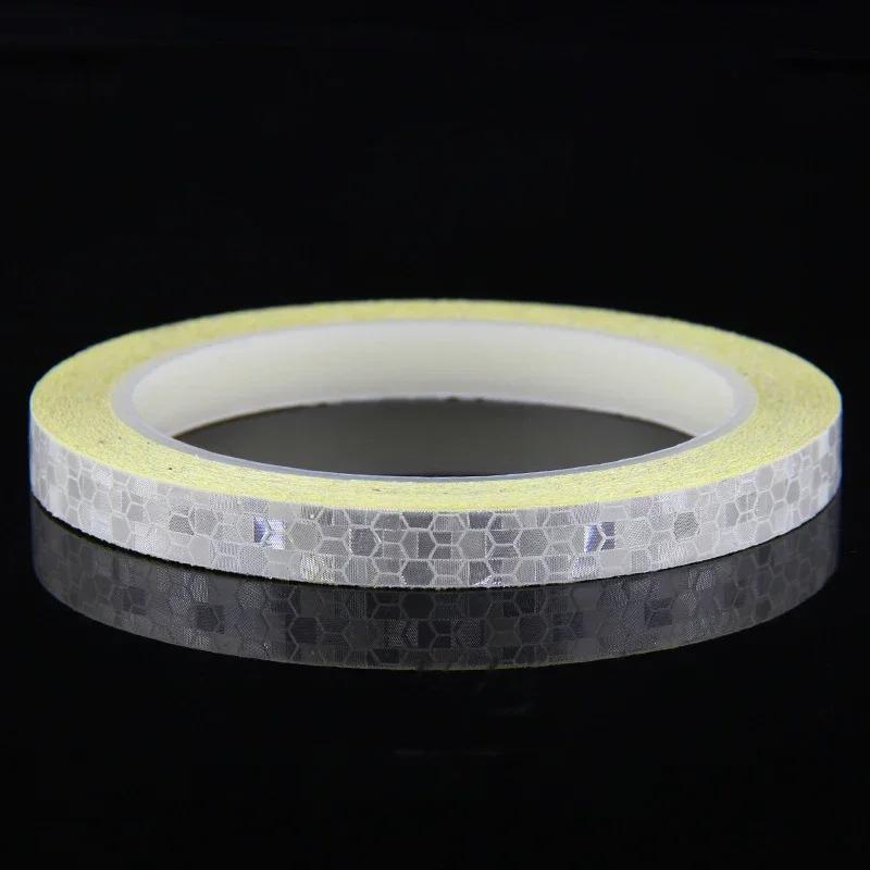 1Cm*8M Bike Stickers Reflective Tape Cycling Fluorescent Reflect Strip Adhesive Tape For Bicycle Warning Safety Bike Accessories