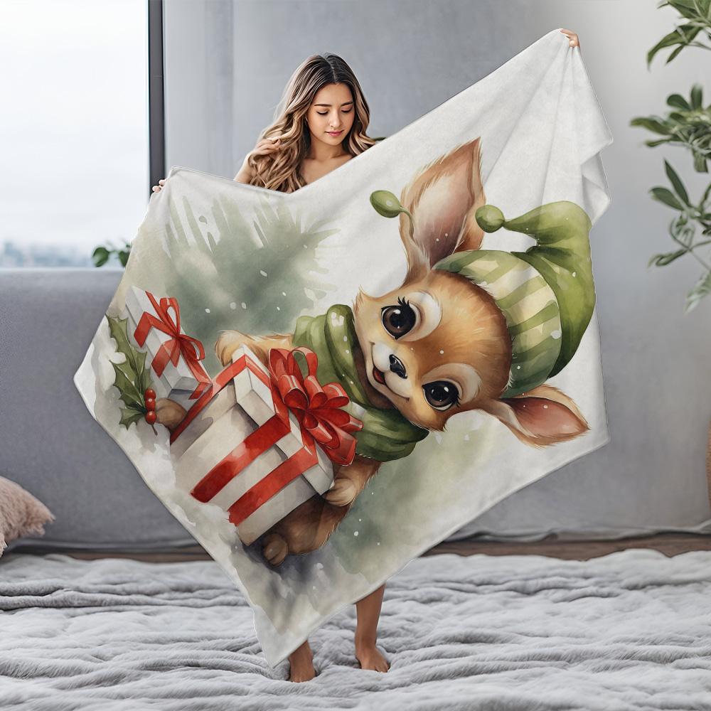 Tuniu Cute Watercolor Bear Fleece Blanket for Kids Teens Adults Soft Warm Throw Sofa Bed Gift Idea