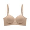 Thin breathable underwear women's small breasts gather and show large adjustment type flat chest special non-slip strapless half cup bra cover