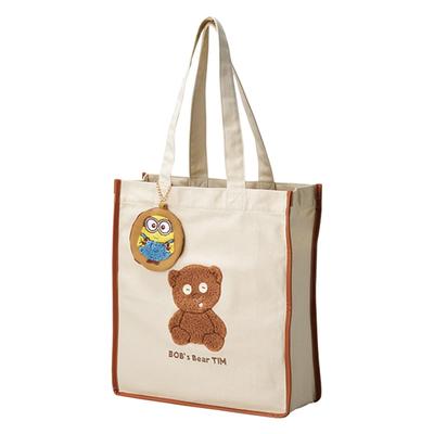 Tote Bag with Canvas Bear [Marushin] Gusset,