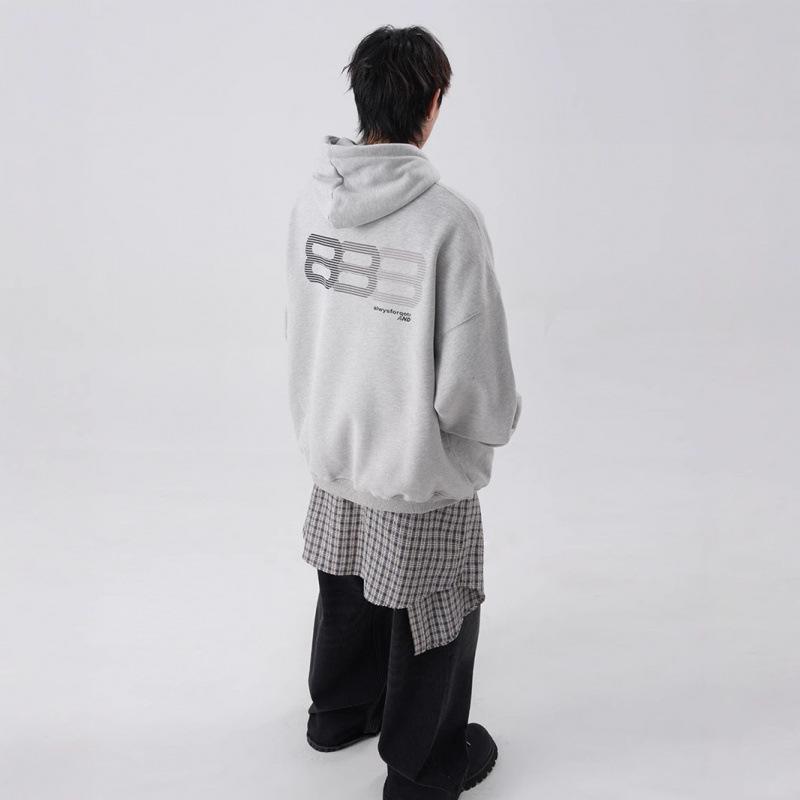 Hooded Sweater Men Fall Black Coat Loose Couple Casual Hoodie.