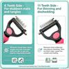 Professional Pet Dematting Brush Double Sided Undercoat Rake for Dogs & Cats Ergonomic Safe Shedding Tool for Whole Pets