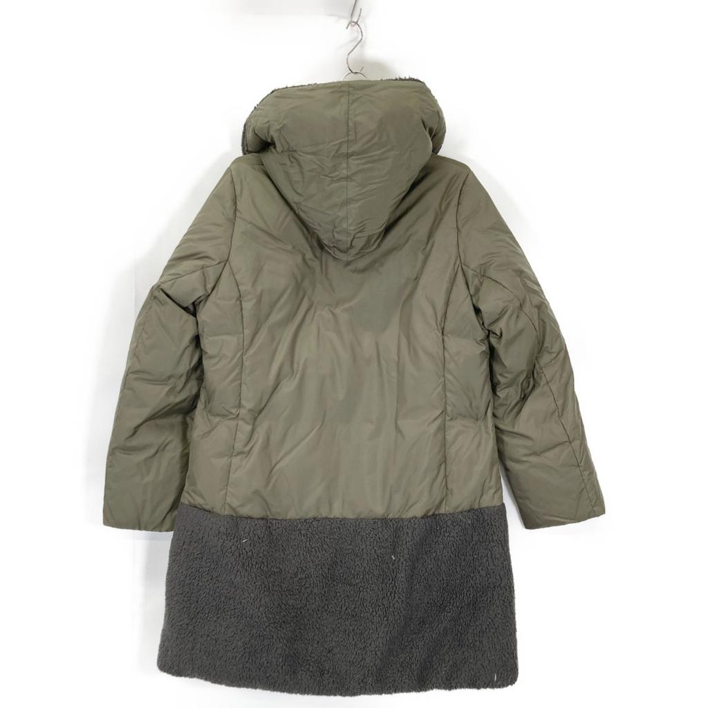 HUNTING WORLD Khaki x Gray Boa Switching Nylon Coat coat 44 khakiUsed