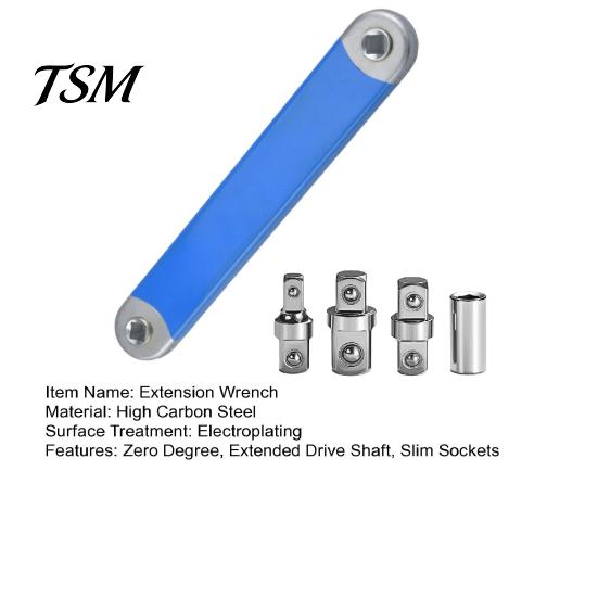 Extension Wrench High Carbon Steel Zero Degree Adjustable Ratchet Chain Drive Extender Tool Impact Set Shaft