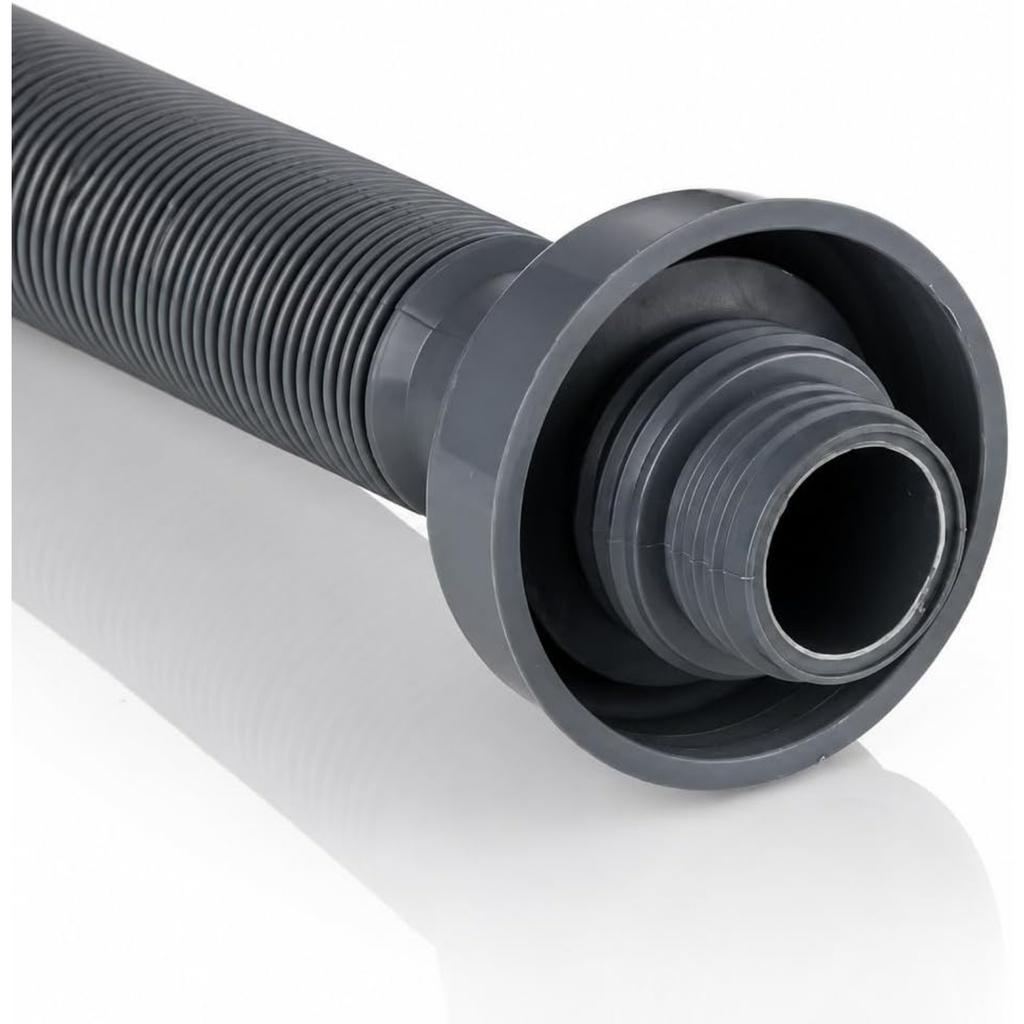 Plastic Bathroom Sink Drain Pipe, Flexible Sink Drain Pipe, Suitable for 1-1/4'' Sink Drains, Gray, Retractable, 13-35 Inches