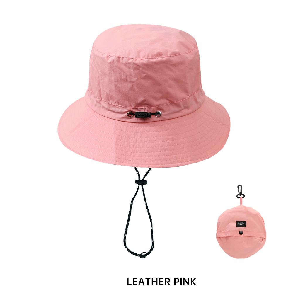 

New Quick-dry Foldable Drawstring Waterproof Women Bucket Hats Men Cap Sunscreen Panama Sunhat Hiking Fishing Hat Fisherman Caps рожевий