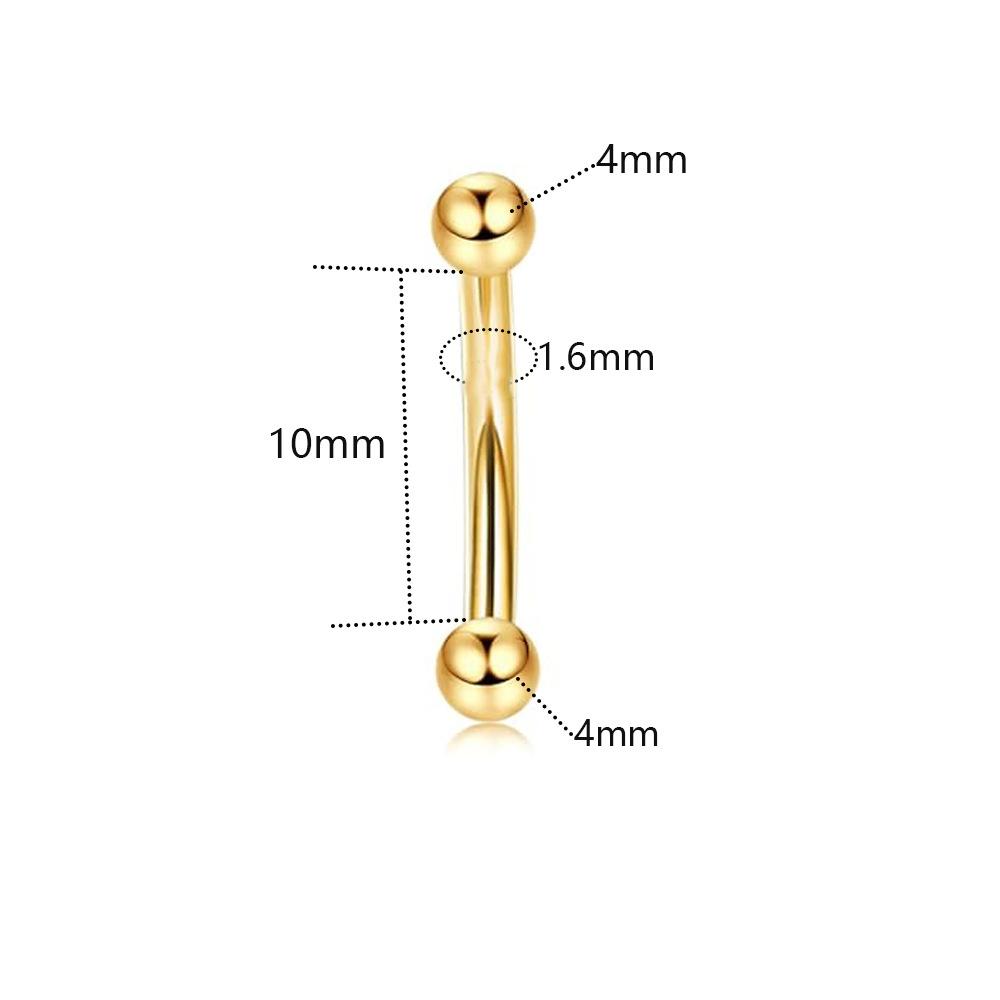 9pcs Set Trendy Classic Arc Double Head Shiny Round Zircon Navel Ring for Women Men Stainless Steel Piercing Body Jewelry Sets