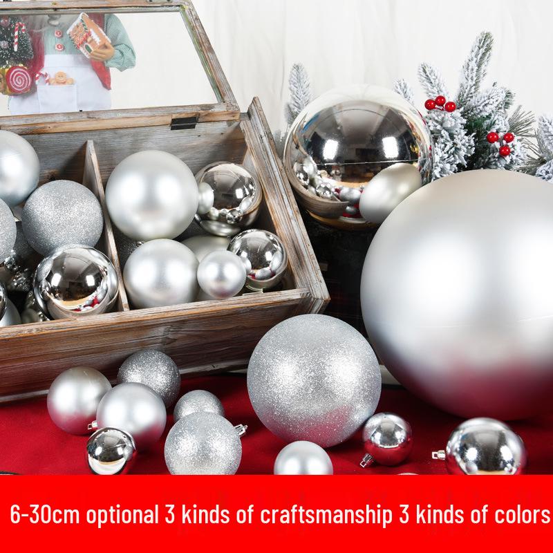 Festive Silver Glitter Hanging Ball - Shiny Round Decoration 6-30CM for Christmas