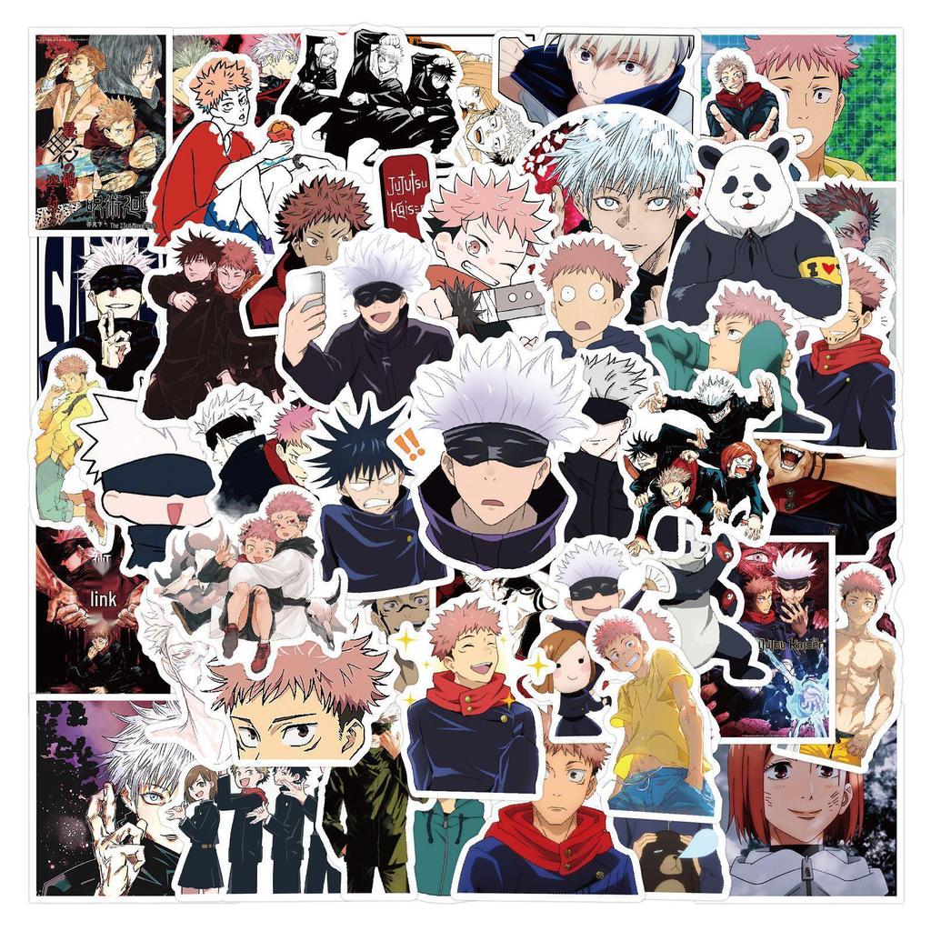 Jujutsu Kaisen Anime Stickers - 50 Waterproof Decals for Journals, Water Bottles, and Computers