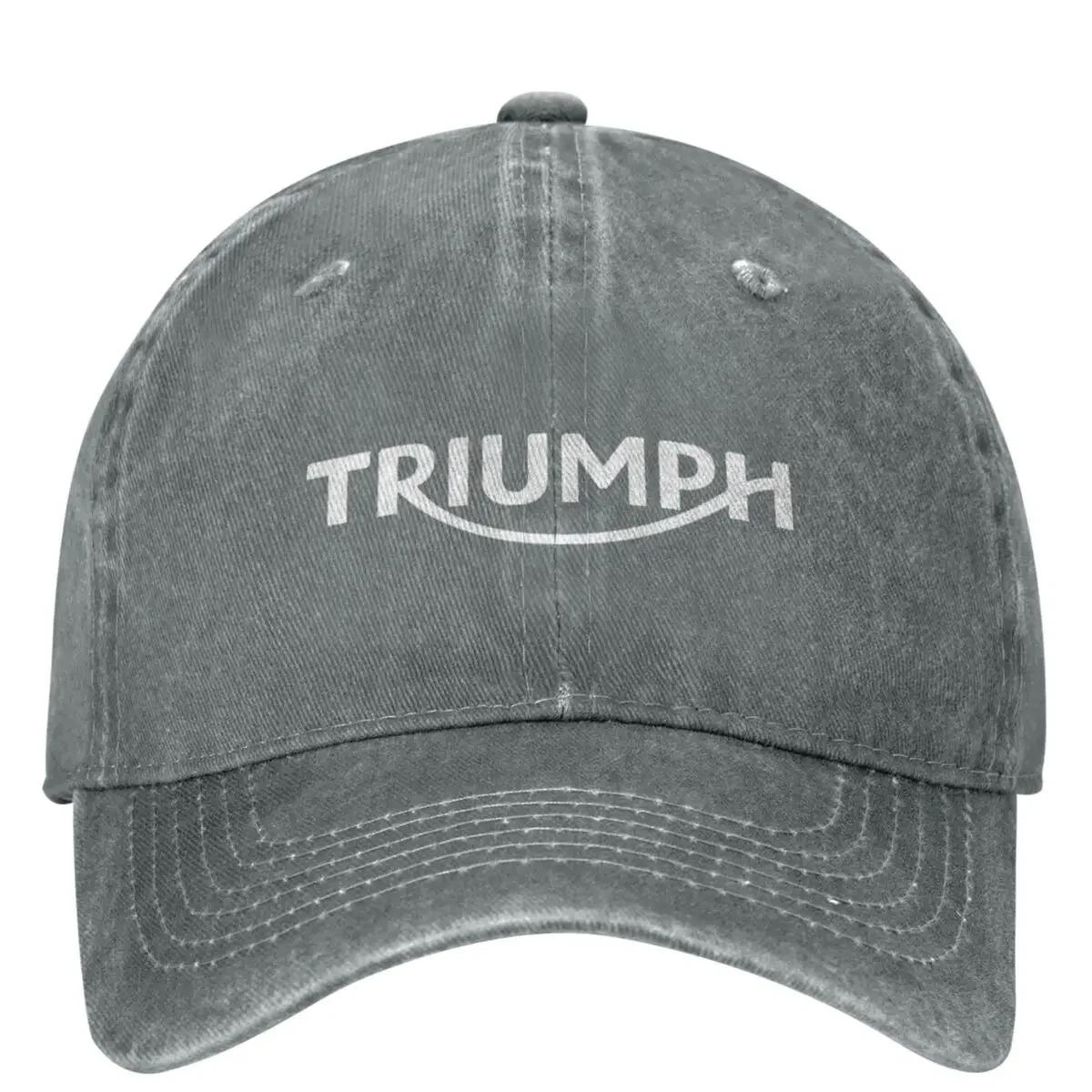 The best product for you Racing Triumphed Gewassen Baseballpet Motorfiets Casual Trucker Pet Zomer Unisex Tieners Outdoor Zonbescherming Baseballpetten Adjustable grijze kleur