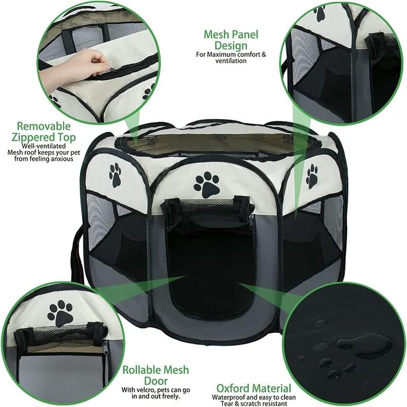 Oxford lightweight Puppy Pet Playpen for Medium Dogs Portable Cat Playpens Indoor Fence Foldable Doggie Play Pen Dog Fences
