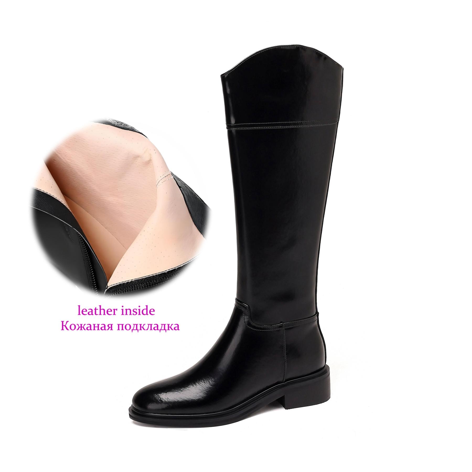 

Krazing Pot Cow Split Skin Round Toe Med Heels Knight Boots Size 46 Size 45 Zip Plus Size Women Sewing Thigh High Boots 34