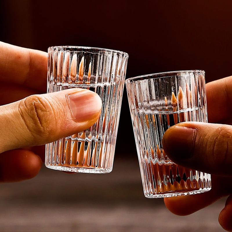 6ks Sada 20ml Pruhovaná Sklenice na Zahraniční Víno Malý Objem Sklenice na Likér Průhledné Sklenice na Brandy Vodku Party Bar Specifická Sklenice na Víno