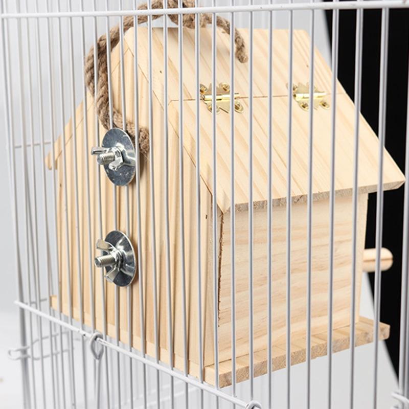 Bird Nesting House For Cage Parakeet Nest Box Bedding Parrot Breeding  Box  Wooden Bird House Pet Bird Nest
