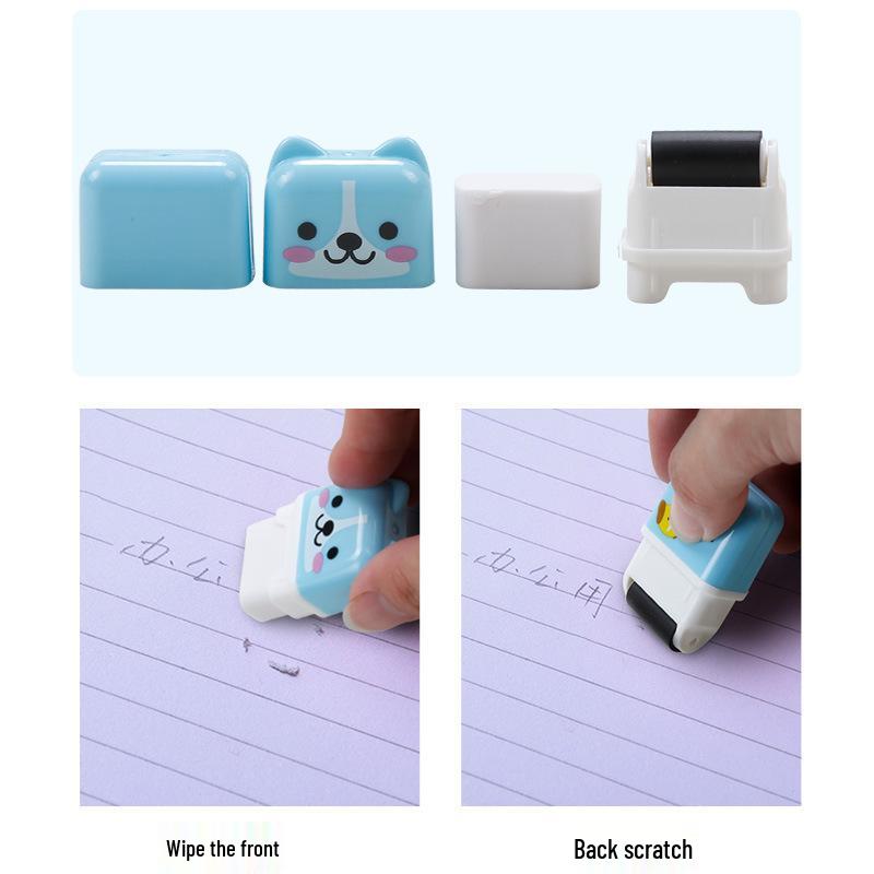 Cute Cartoon Animal Roller Eraser - Creative Student Stationery