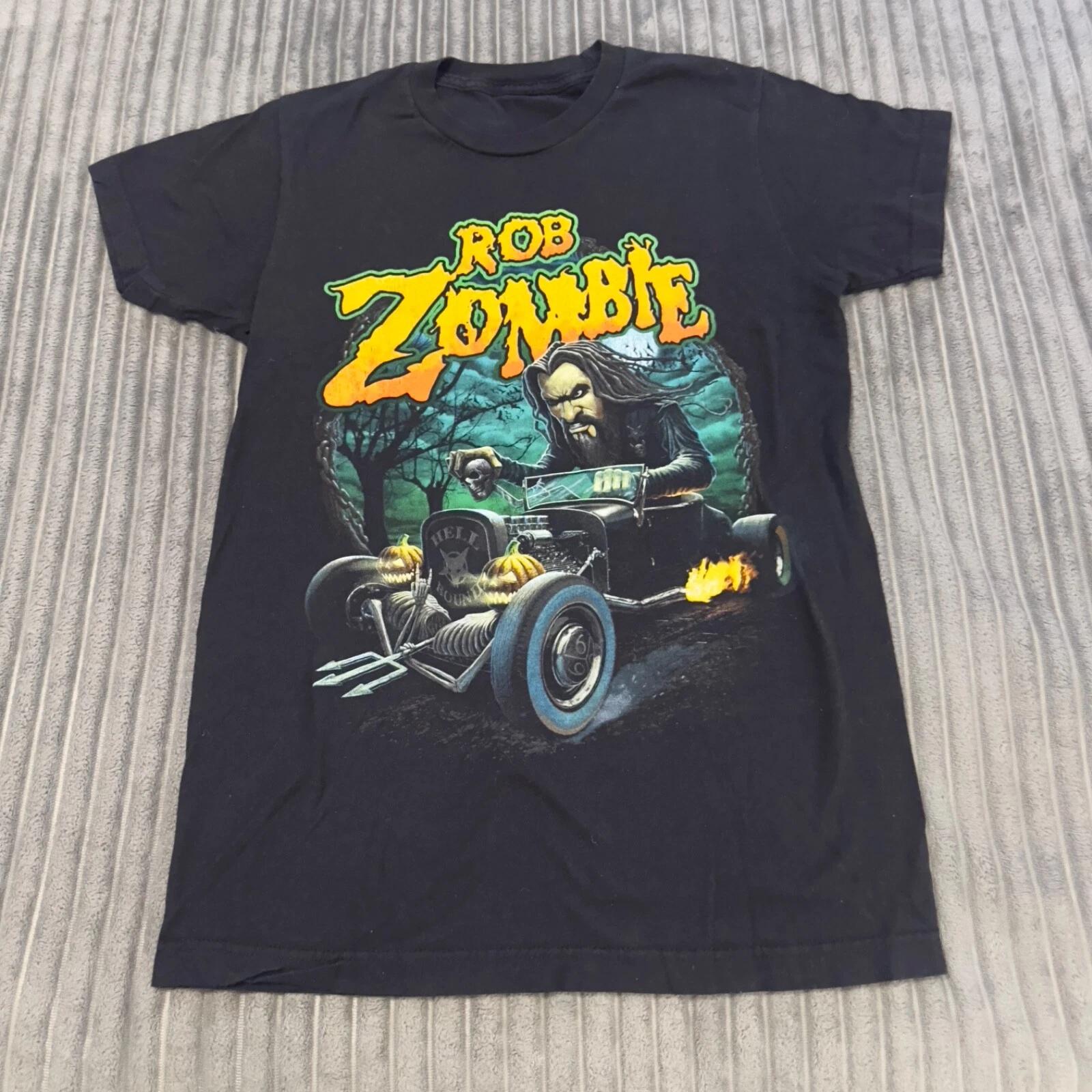 Rob Zombie T-Shirt Adults S Black Hell Bound Dragula Rock Graphic Metal 3XL