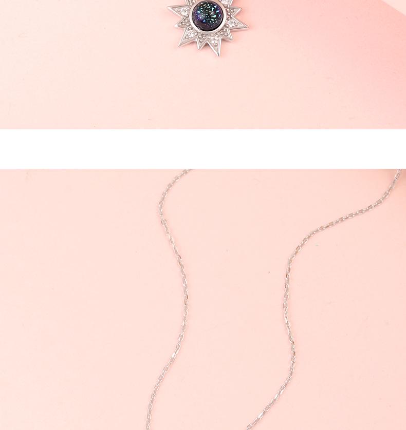 S925 Sterling Silver Blue Planet Sunflower Necklace - Women's Light Luxury Clavicle Chain