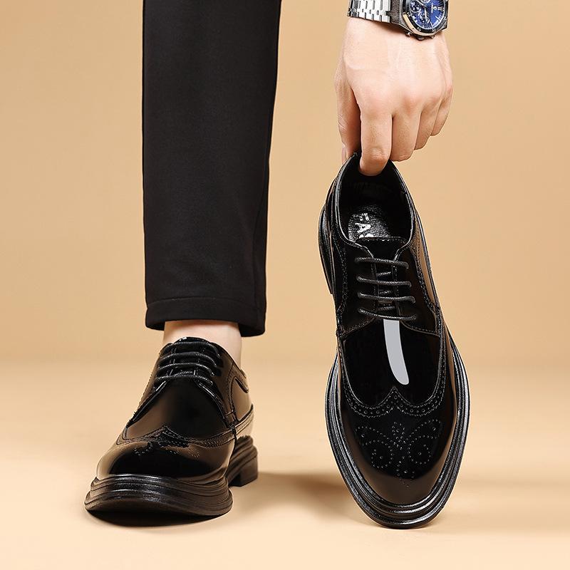 Grote Maat Zomer Leren Schoenen Heren 2026 Nieuwe Zakelijke Jurk Brock Brits Casual Herenschoenen