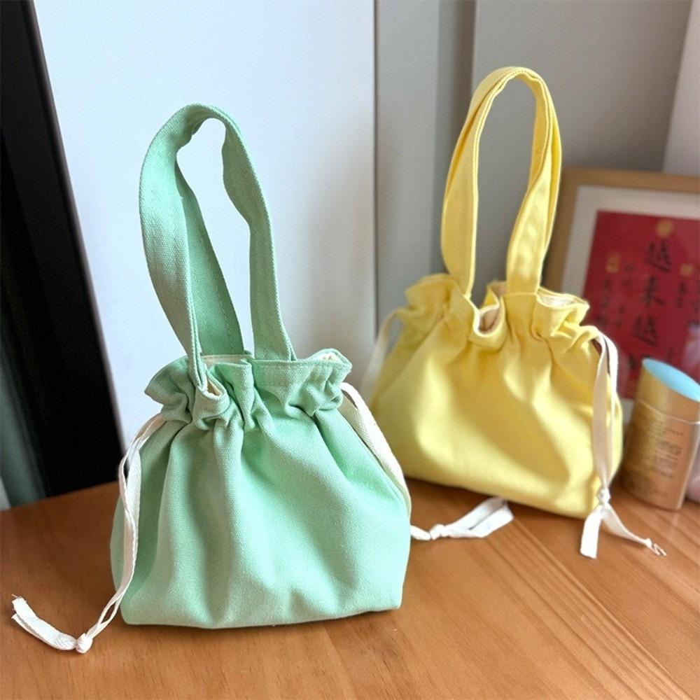 Solid Color Drawstring Storage Bag Large Capacity Portable Toiletry Bag Fashion Cosmetic Bag  Women