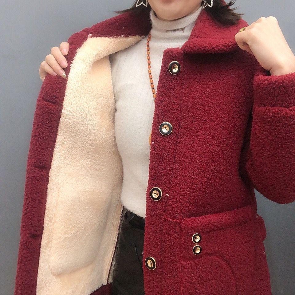 Manteau Femme Laine d'Agneau Épais Automne Hiver Vêtements Vintage Décontractés Grande Taille 4xl