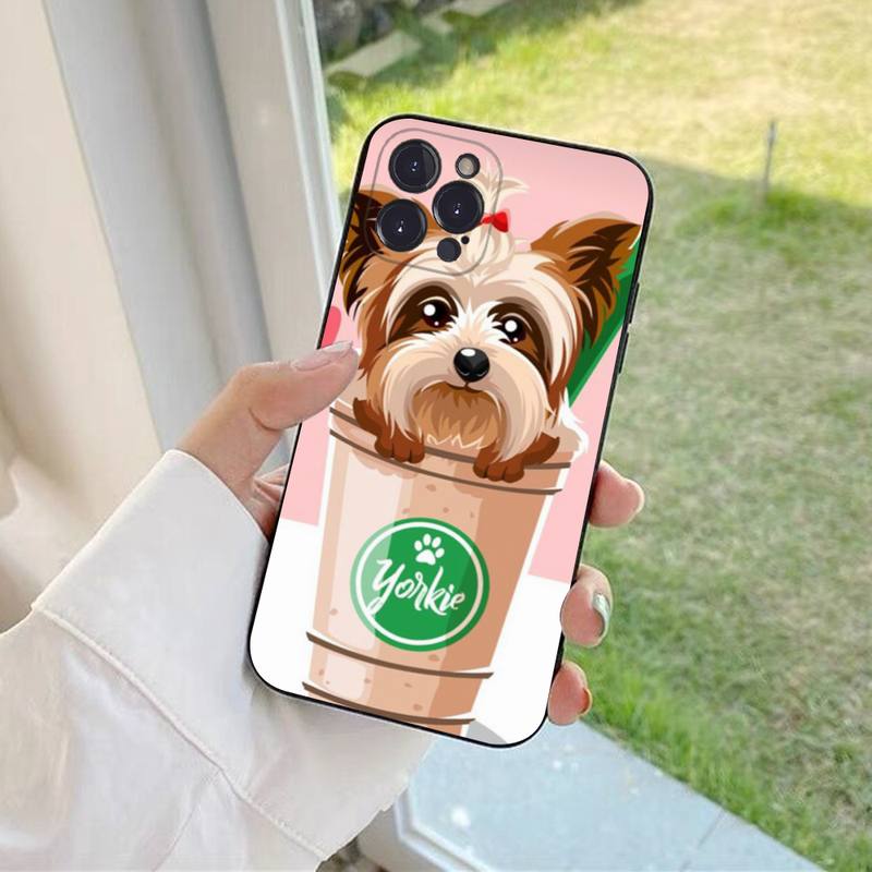 YNDFCNB Yorkshire Terrier Dog Phone Case For iPhone 6 7 8 Plus 11 12 13 14 Pro SE 2020 MAX Mini X XS XR Back Funda Cover