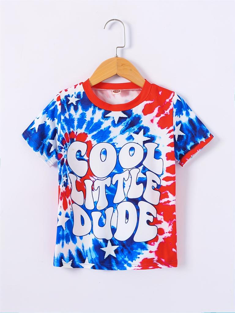 2026 Girl Summer Rainbow Tie Dye T-Shirt Short Sleeve Tee Top Crew Neck Clothes Child Girl Casual Outdoor Clothing Kids Tshirt