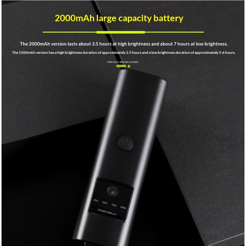 Smart Bicycle Light Rainproof Usb Led 1500/2000Mah Front Light Headlight Cycling Flashlight Bike Light Accessories