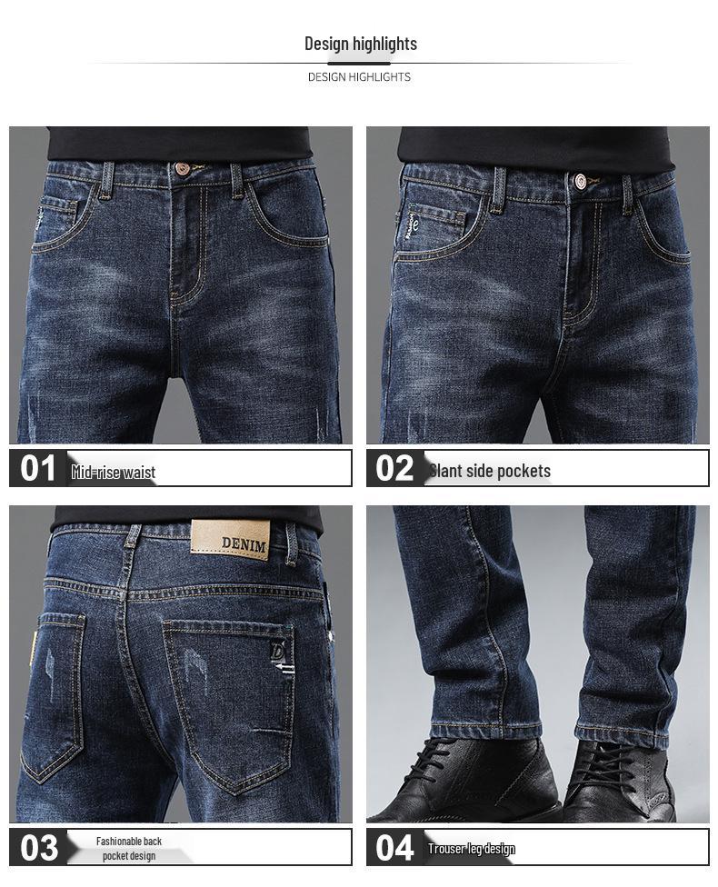 Men's Stretch Skinny Jeans - 2024 Spring Korean Style Slim Fit Mid-Waist Casual Pants