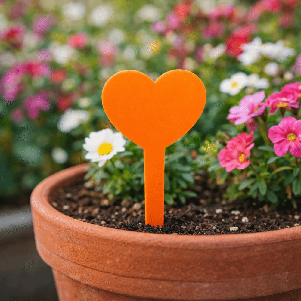 100PCS Waterproof Plant Growth Label Heart Shaped Nursery Markers  Garden Flower Pots
