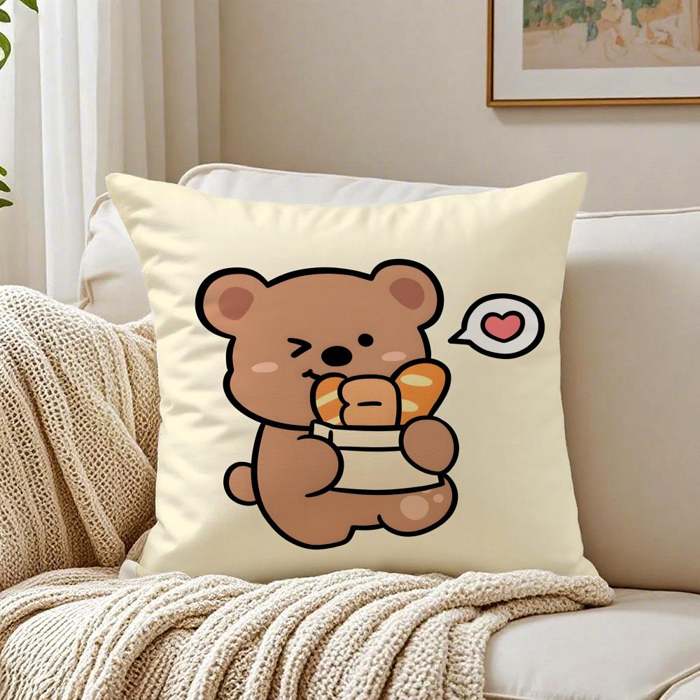 Bakery Animal Cartoon Collection Cushion Cover Pillowcase Antidustmite Living Room Sofa Decor Cushion Room
